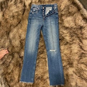 Mother jeans , Size 24. The pixie dazzler Ankle fray